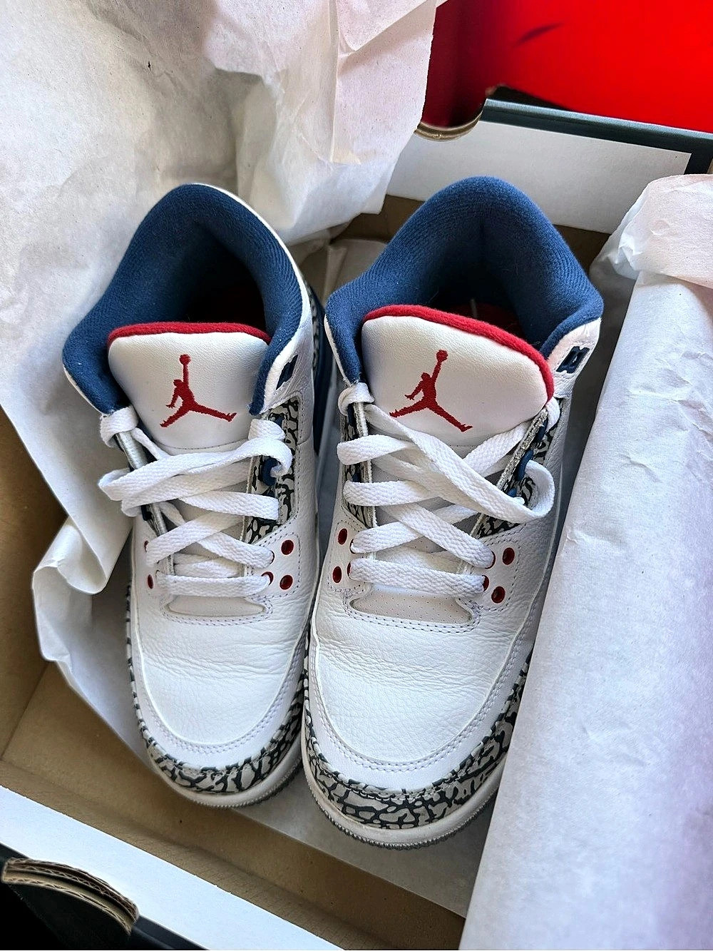 Jordan Air Jordan 3 Retro OG 'True Blue' Sneakers White & Blue US 4.5
